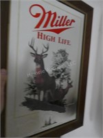 Miller beer mirror - "White Tailed Deer Wisconsin