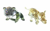 (2) Swarovski Mini Animal Crystal Figurines