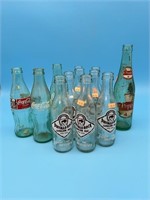 Lot Of 12 Vintage Soda Bottles