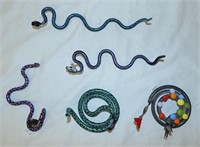 (5) Decorative Metal Colorful Snakes