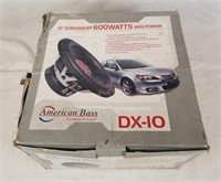 New Dx-10 American Bass 10" 600 Watt Speaker