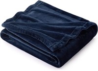 Bedsure Fleece Throw Blanket for Couch - Navy
