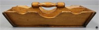 Two Section Wood Caddy with Handle