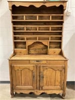 19th C. French Country Style Pine Buffet / Hutch