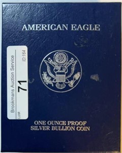2001 American Silver  Proof Eagle in Box COA