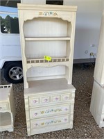 DIXIE 3 DRAWER DRESSER WITH HUTCH TOP, 2 PIECES. 3