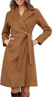 Women's Notched Lapel Double Breasted Pea Coat, XL