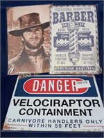 Metal sign reproductions - Danger, Clint
