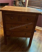 VTG SMALL WOOD CHEST CABINET END TABLE 21” x 15”