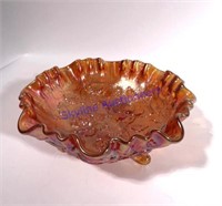 Vintage Orange Carnival Glass Bowl