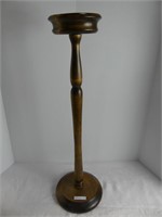 25" WOODEN TURNED CANDLE/ASHTRAY STAND