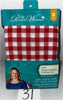 The Pioneer Woman Gingham 3-Piece Tier & Valance S