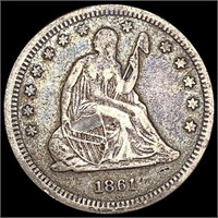 1861 Seated Liberty Quarter LIGHTLY CIRCULATED