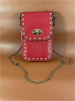 Red Studded Cross Body Purse