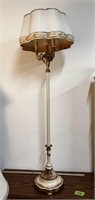 Standing Floor Lamp, Gold and White