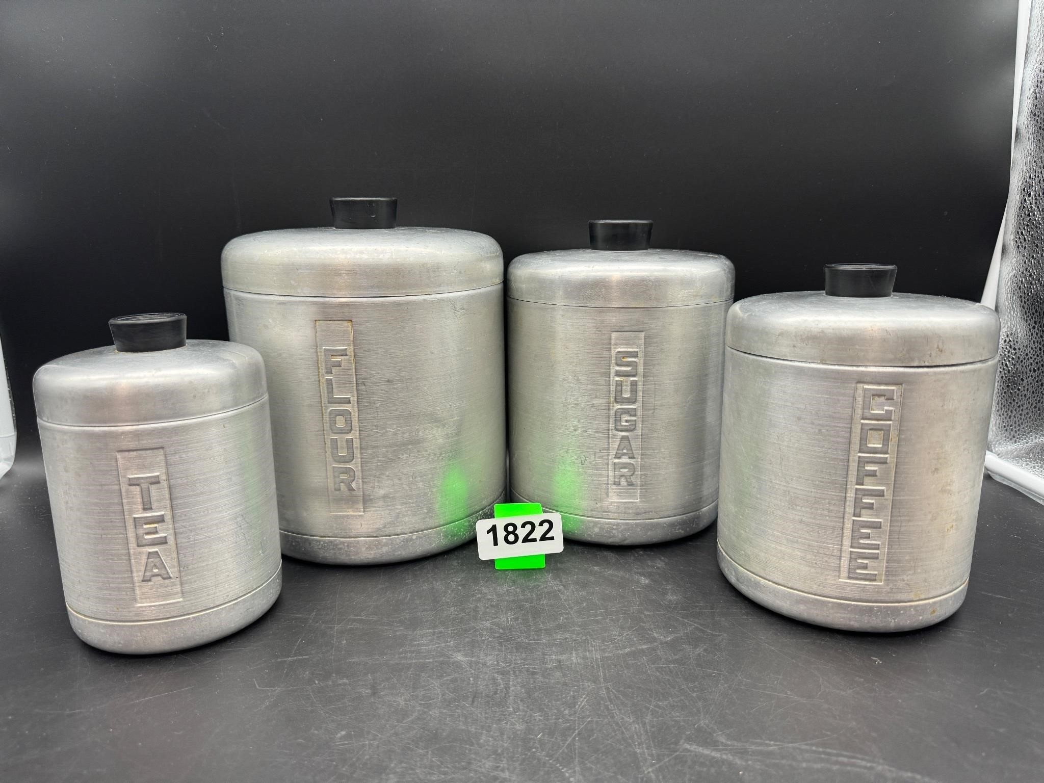 Vintage Spun Aluminum Canisters