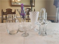 Estate lot of misc glass vases and more