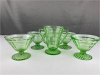 Green uranium glass cups