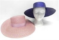 2 WHEAT STRAW SUN HATS