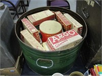 Bucket w/ Argo Starch Boxes