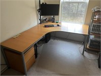 Desk, Filing Cabinet, Floor Mat