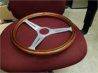 Vintage Nardi wood grain steering wheel