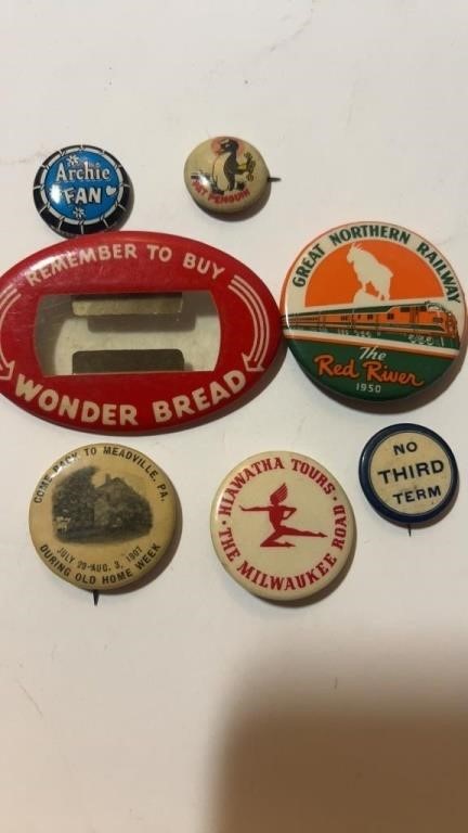 Vintage Button Pin Lot
