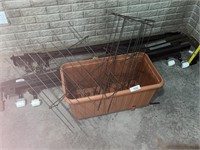 Planter Box on Wheels and Wire Racks