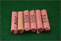 (6) Rolls Wheat Cents 1948,54d,50,51s,52s,55d