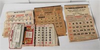 Vintage calendars and advertising memorabilia