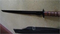 Ninja style Sword steel with scabbard and strap