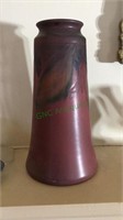 Rose glaze Rookwood pottery vase, marked on the