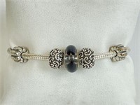 Pandora Sterling Bracelet w/ Bead Charms