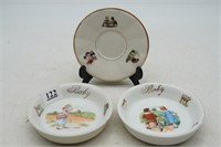 (2) Nursery Rhyme Baby Dishes from Germany &