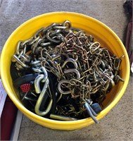 3 1/2 gal bucket of various chains