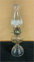 Antique Clear Glass Table Oil Lamp With American