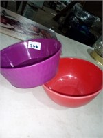 Two hard plastic bowls