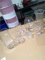 Lot of glassware- vases, cups