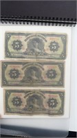1961 & 1963 Bank of Mexico Red Print 5 Pesos