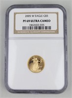 2005 W 1/10 Ounce Fine Gold Five Dollar Coin.