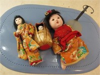 3 Oriental Geisha style Dolls