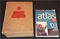 Vintage Webster's Dictionary and 2003 AtlasSee