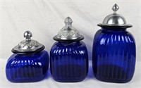 Artland Cobalt Blue 3pc Canister Set