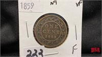 1859, large Canadian penny
