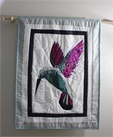 Hand Crafted Patch Quilt Humming Bird Wall Hanging