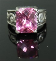 STERLING SILVER PINK ICE RING SIZE 6.25