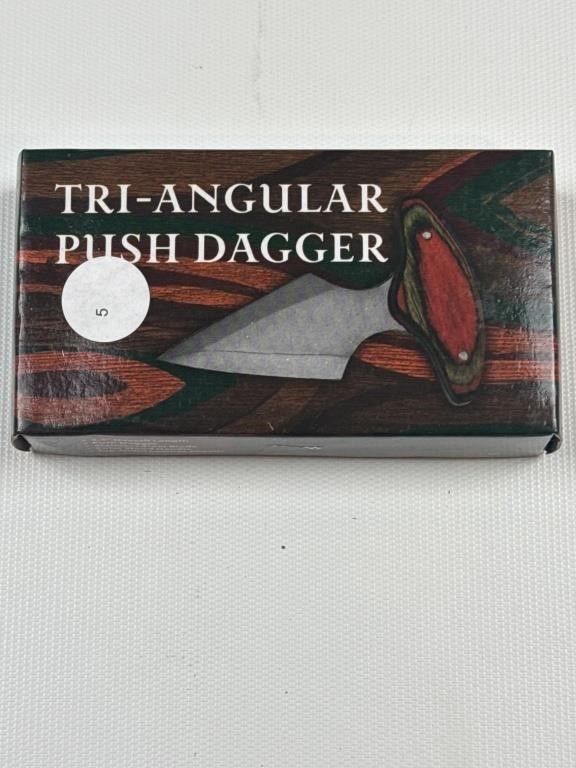 New 3-1/2 inch color wood triangular push dagger