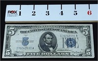 1934A Silver Certificate $5.00 Note (Normal Size)