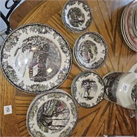 Decorative plate set and pitcher