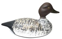 Hen goldeneye wooden carved duck decoy,